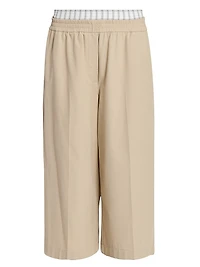 Cotton-Blend Crop Trousers