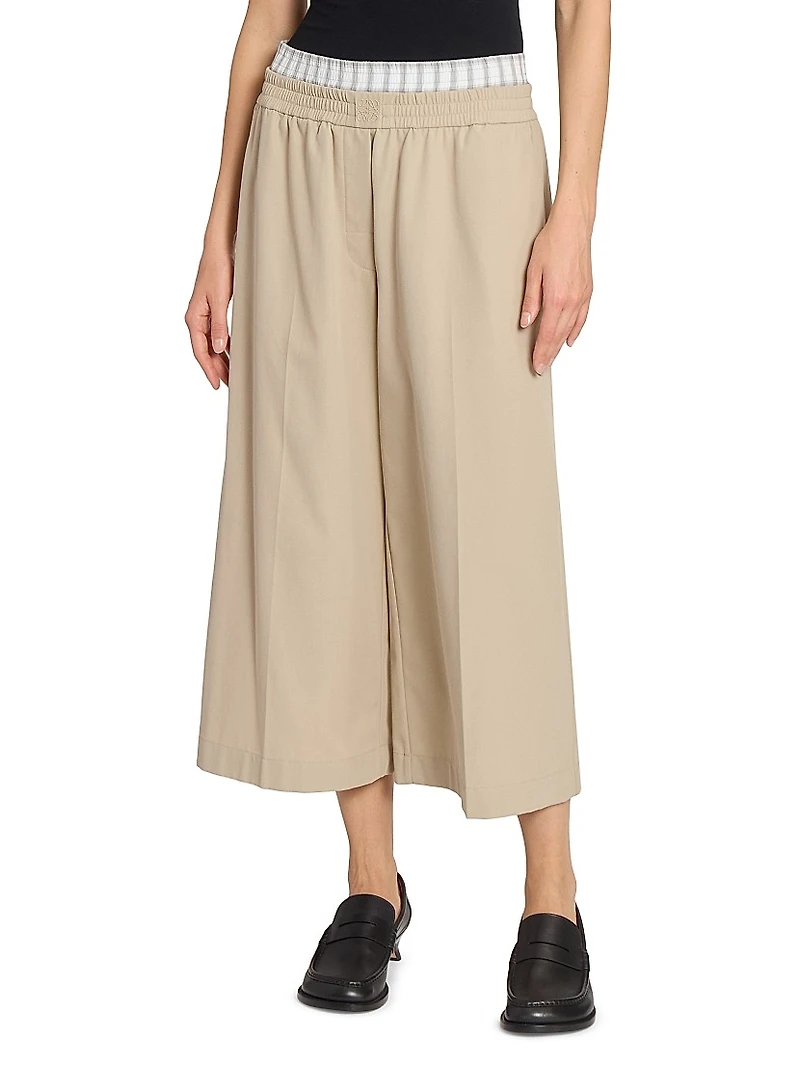 Cotton-Blend Crop Trousers
