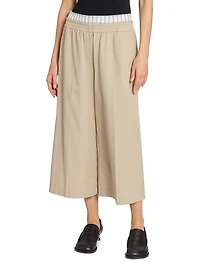 Cotton-Blend Crop Trousers