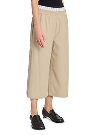 Cotton-Blend Crop Trousers