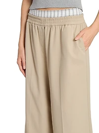 Cotton-Blend Crop Trousers