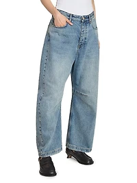 Anagram Mid-Rise Barrel Jeans
