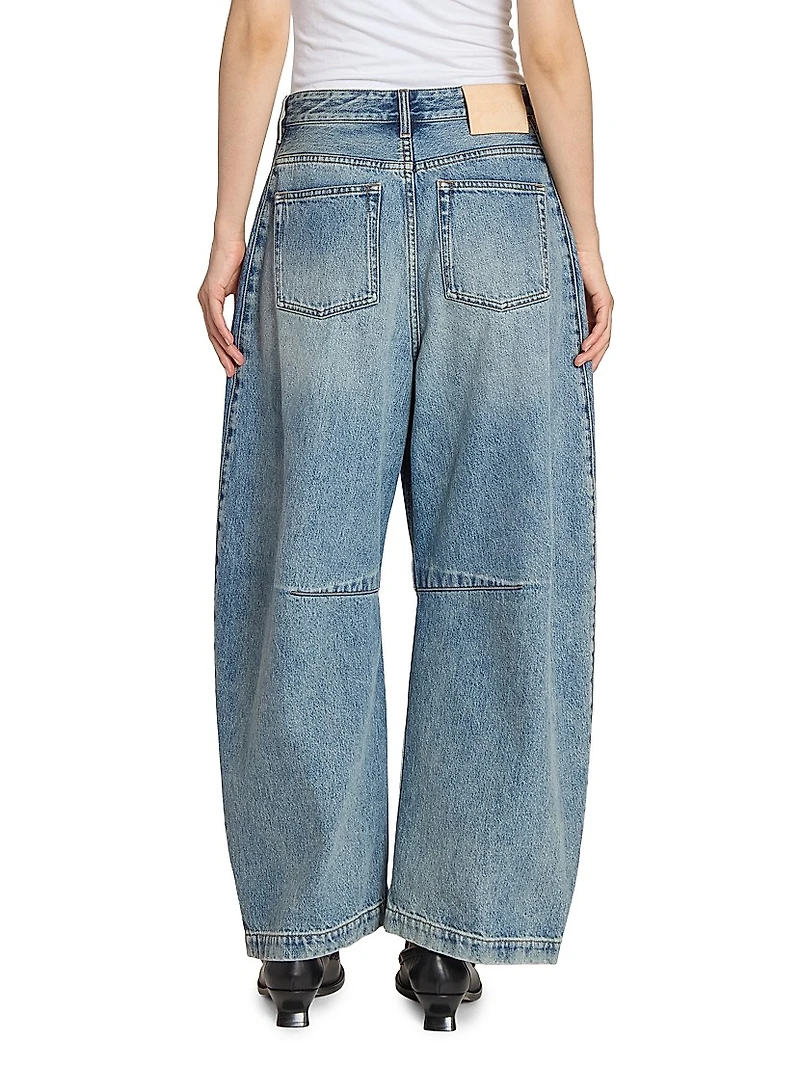Anagram Mid-Rise Barrel Jeans