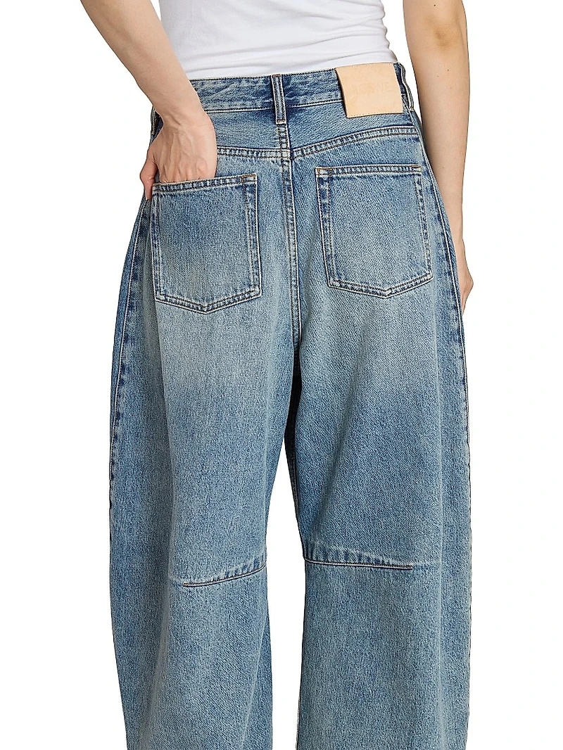 Anagram Mid-Rise Barrel Jeans