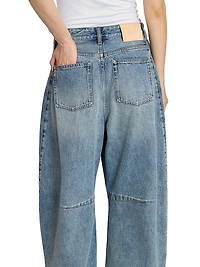 Anagram Mid-Rise Barrel Jeans