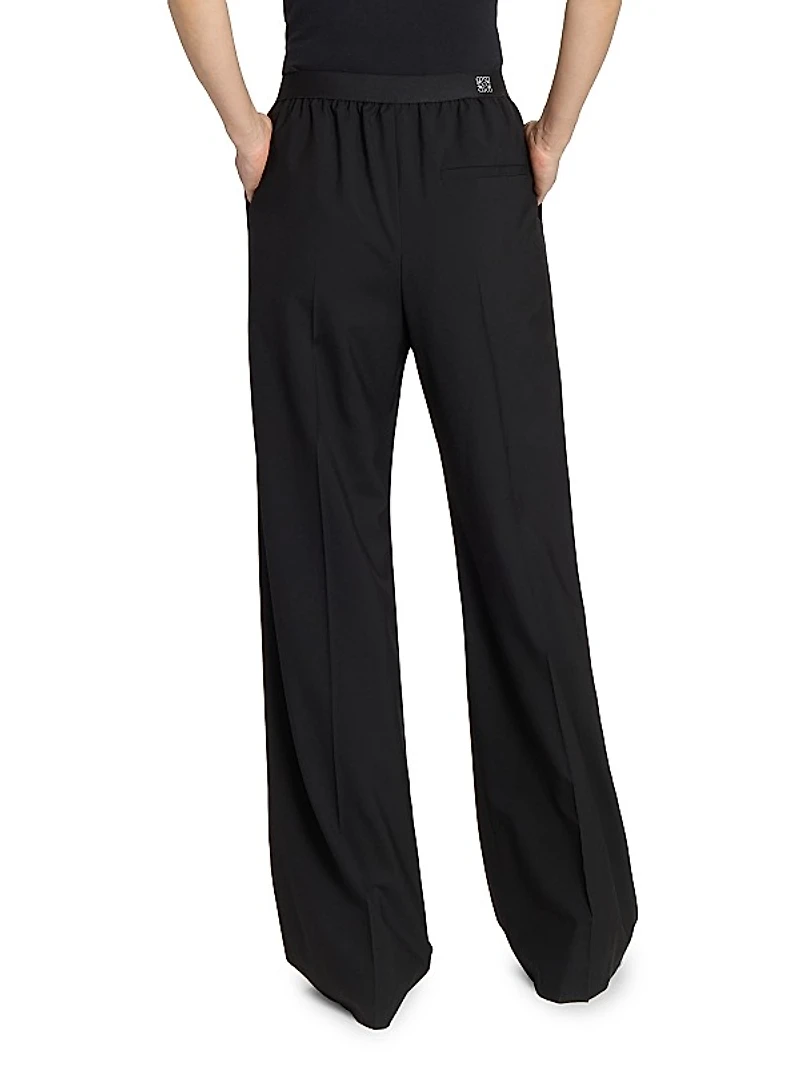 Logo Waist Wool-Blend Trousers