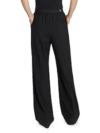 Logo Waist Wool-Blend Trousers