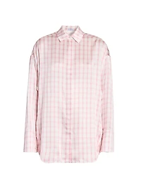Plaid Silk Oversized Shirt