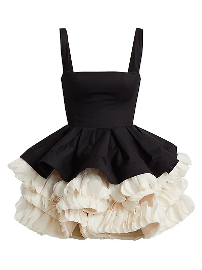 Catalina Ruffled Satin Minidress