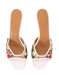 Brigitte 55MM Beaded Leather Mules