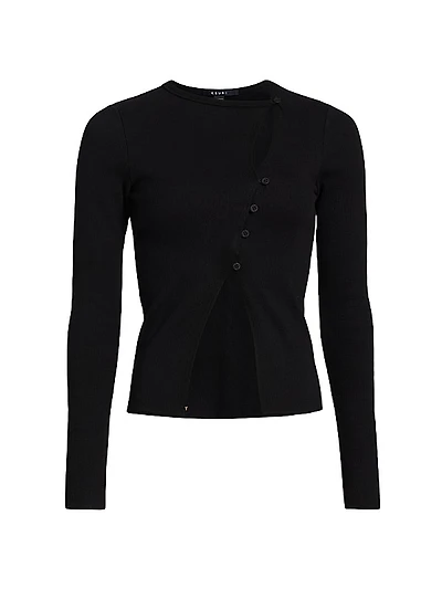 Democrazy Rework Long-Sleeve Asymmetric Top