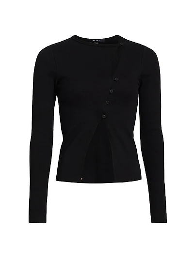 Democrazy Rework Long-Sleeve Asymmetric Top