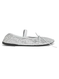 Glove Mary Jane Metallic Mesh Ballet Flats