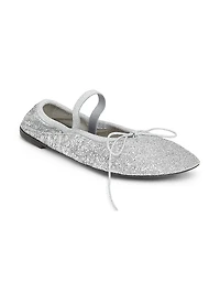 Glove Mary Jane Metallic Mesh Ballet Flats