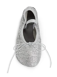 Glove Mary Jane Metallic Mesh Ballet Flats