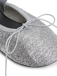 Glove Mary Jane Metallic Mesh Ballet Flats