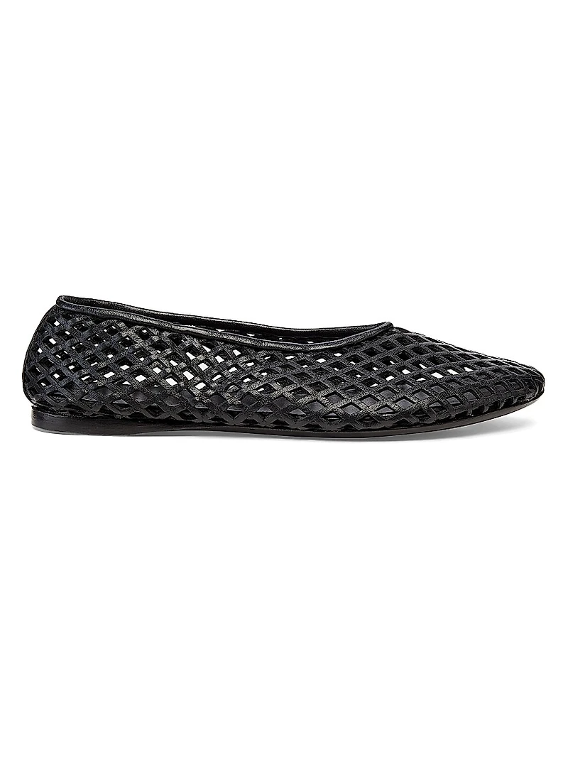 Tee Perforated Leather Ballet Flats