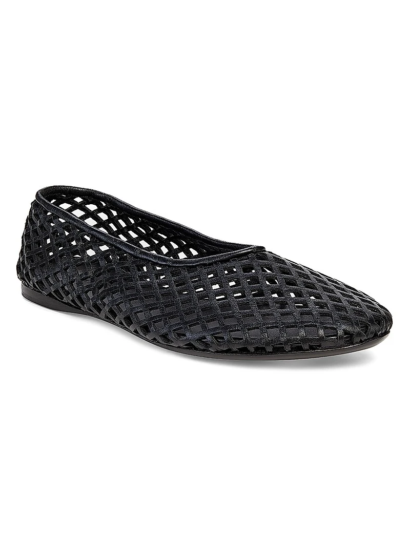Tee Perforated Leather Ballet Flats