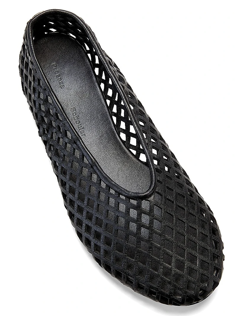 Tee Perforated Leather Ballet Flats