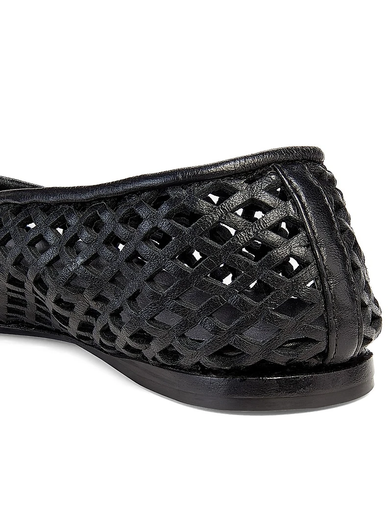 Tee Perforated Leather Ballet Flats