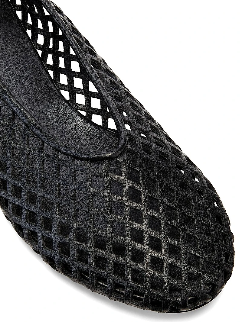 Tee Perforated Leather Ballet Flats