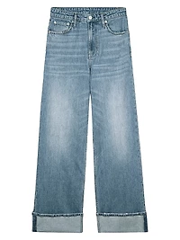 Getty High-Rise Cuffed Wide-Leg Jeans