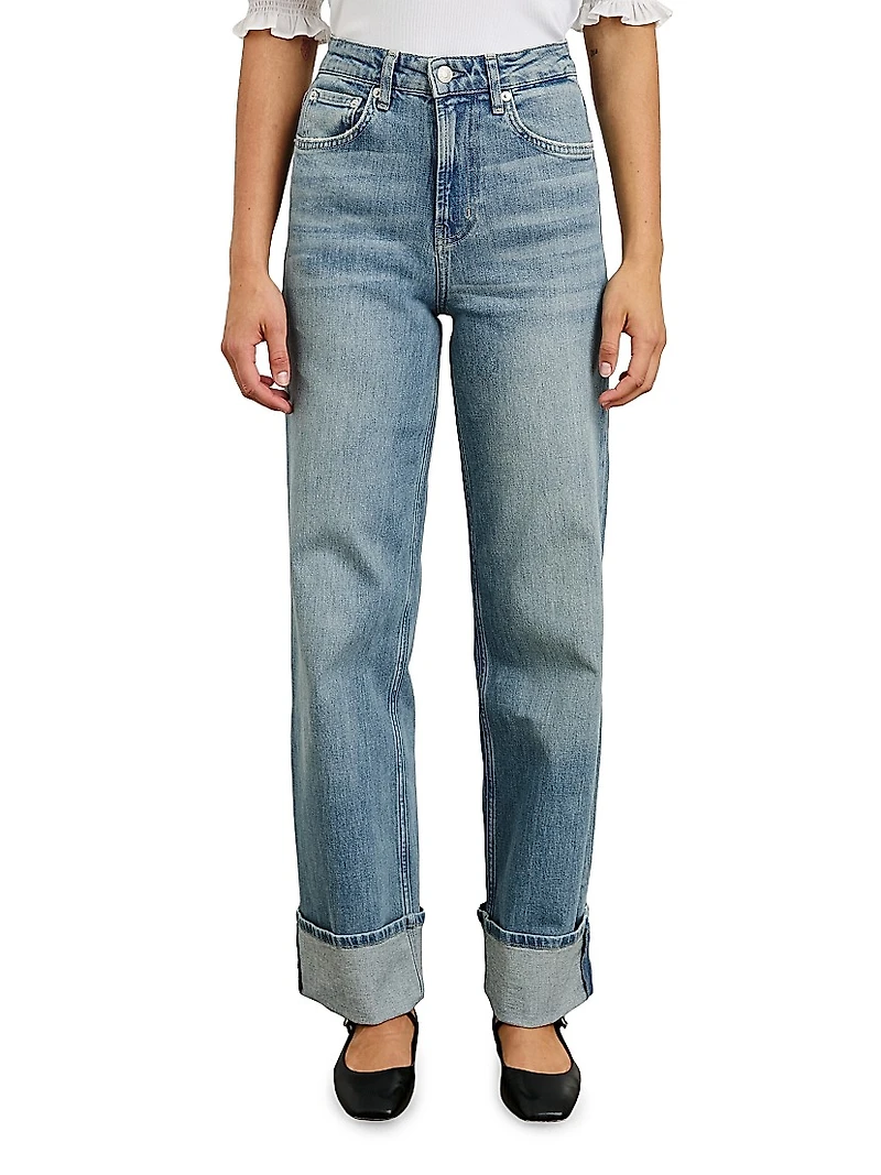 Getty High-Rise Cuffed Wide-Leg Jeans