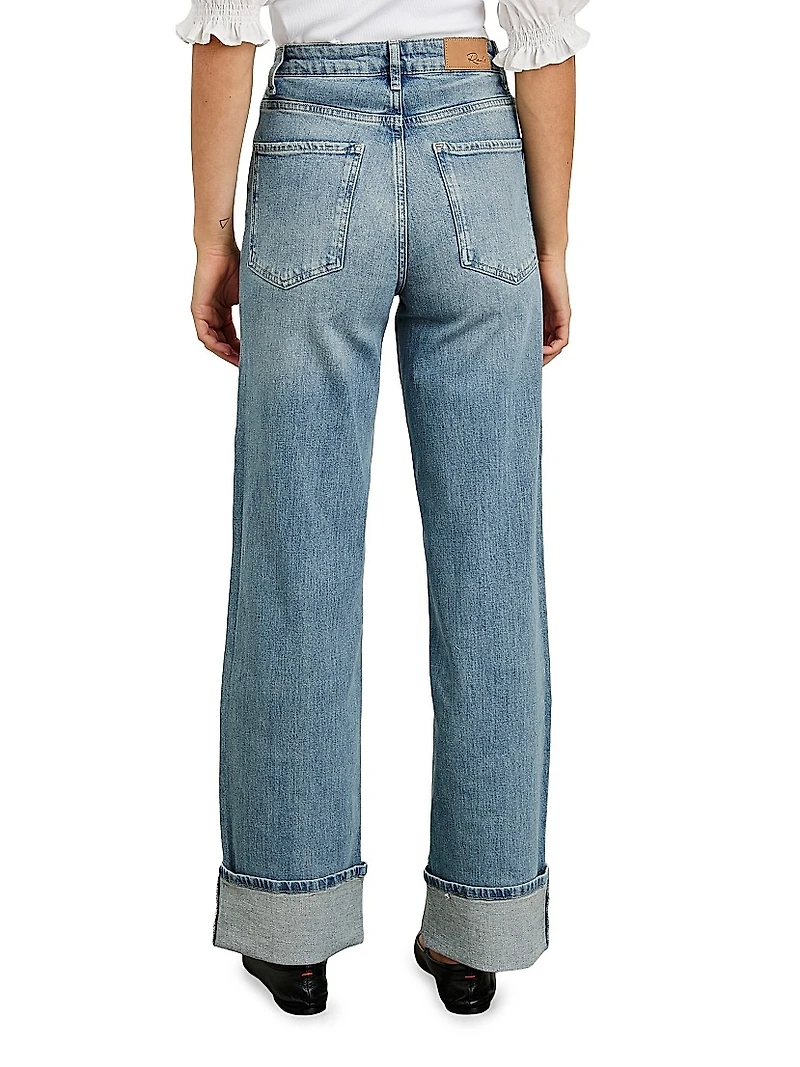 Getty High-Rise Cuffed Wide-Leg Jeans
