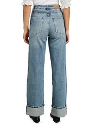Getty High-Rise Cuffed Wide-Leg Jeans