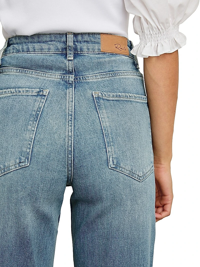 Getty High-Rise Cuffed Wide-Leg Jeans