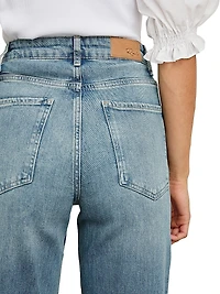 Getty High-Rise Cuffed Wide-Leg Jeans