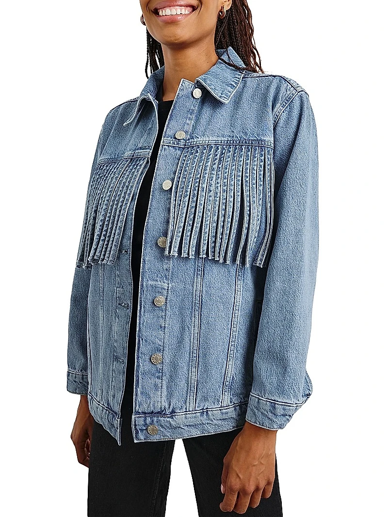 Rodeo Fringe Denim Trucker Jacket