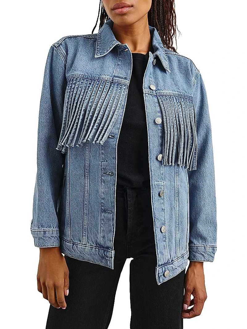 Rodeo Fringe Denim Trucker Jacket