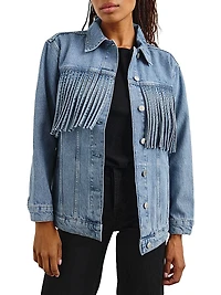 Rodeo Fringe Denim Trucker Jacket