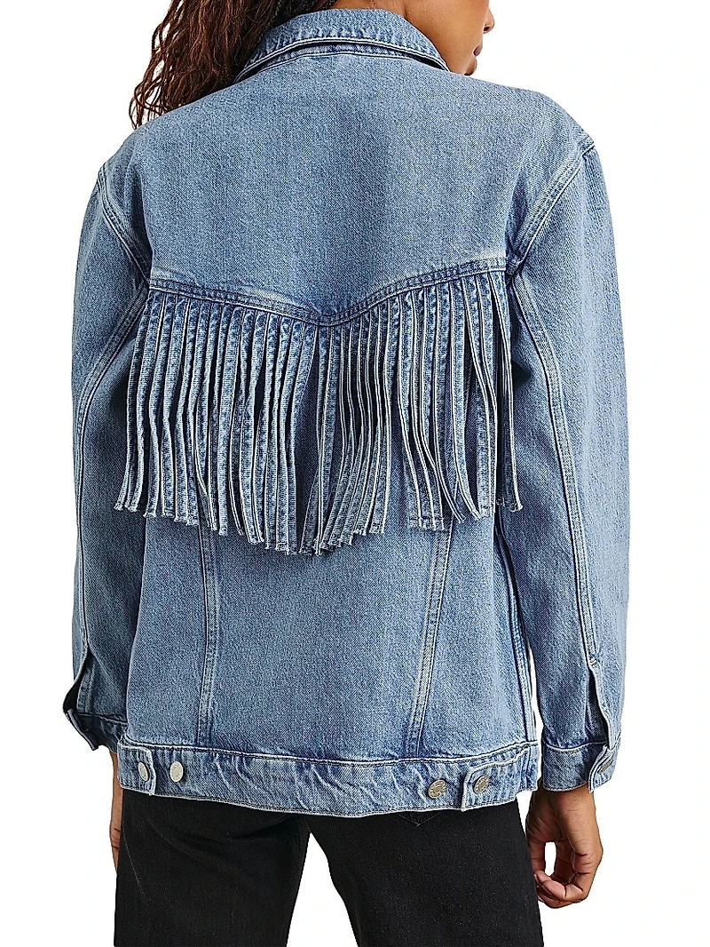 Rodeo Fringe Denim Trucker Jacket