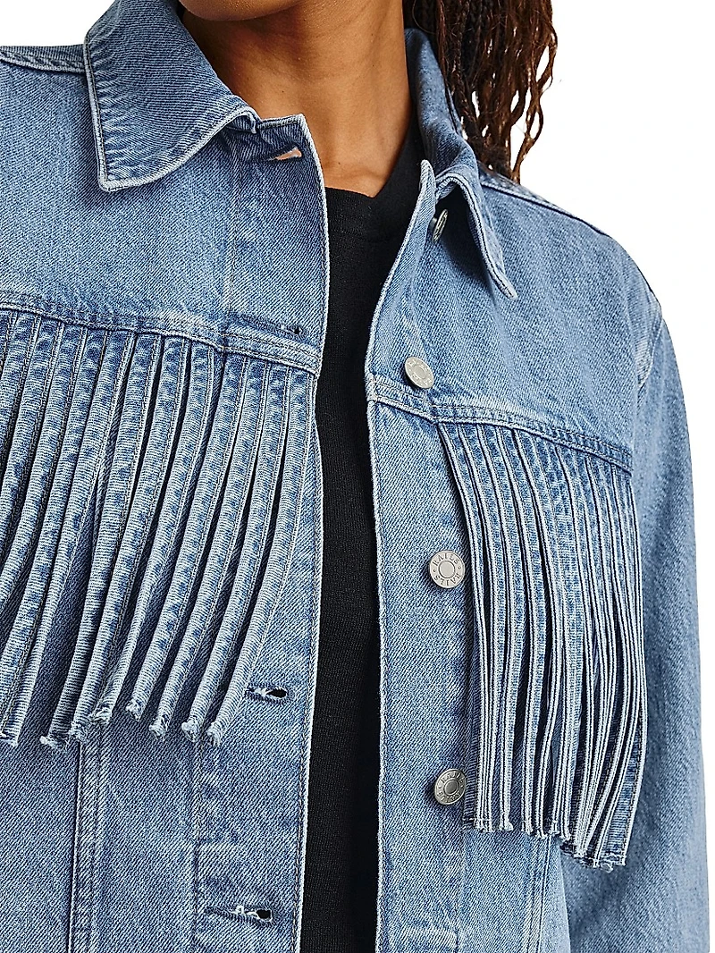 Rodeo Fringe Denim Trucker Jacket