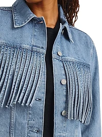 Rodeo Fringe Denim Trucker Jacket