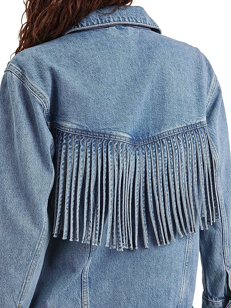 Rodeo Fringe Denim Trucker Jacket