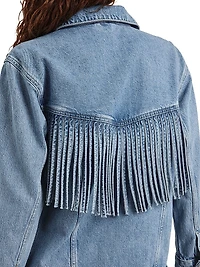 Rodeo Fringe Denim Trucker Jacket