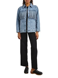 Rodeo Fringe Denim Trucker Jacket