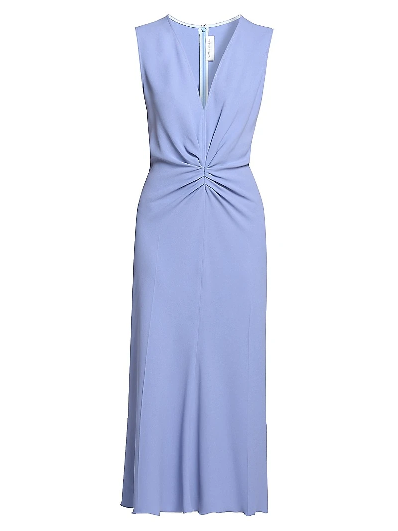 Gathered Sleeveless Midi-Dress