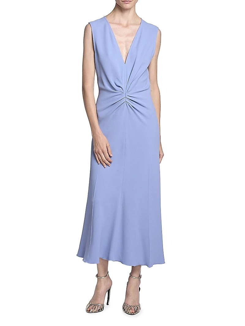 Gathered Sleeveless Midi-Dress