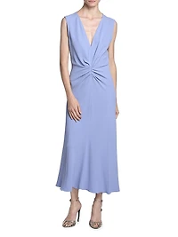 Gathered Sleeveless Midi-Dress