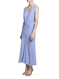 Gathered Sleeveless Midi-Dress