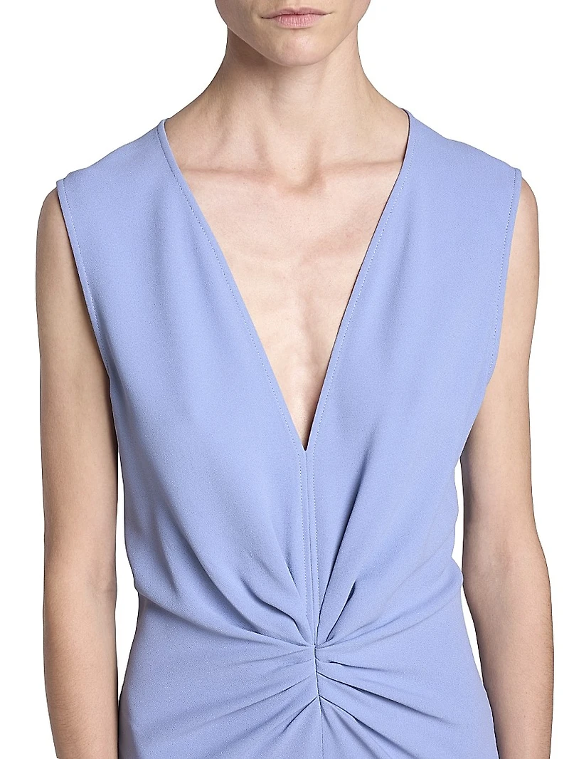 Gathered Sleeveless Midi-Dress