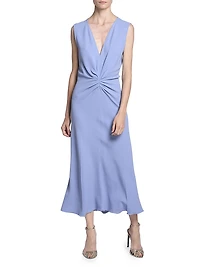 Gathered Sleeveless Midi-Dress