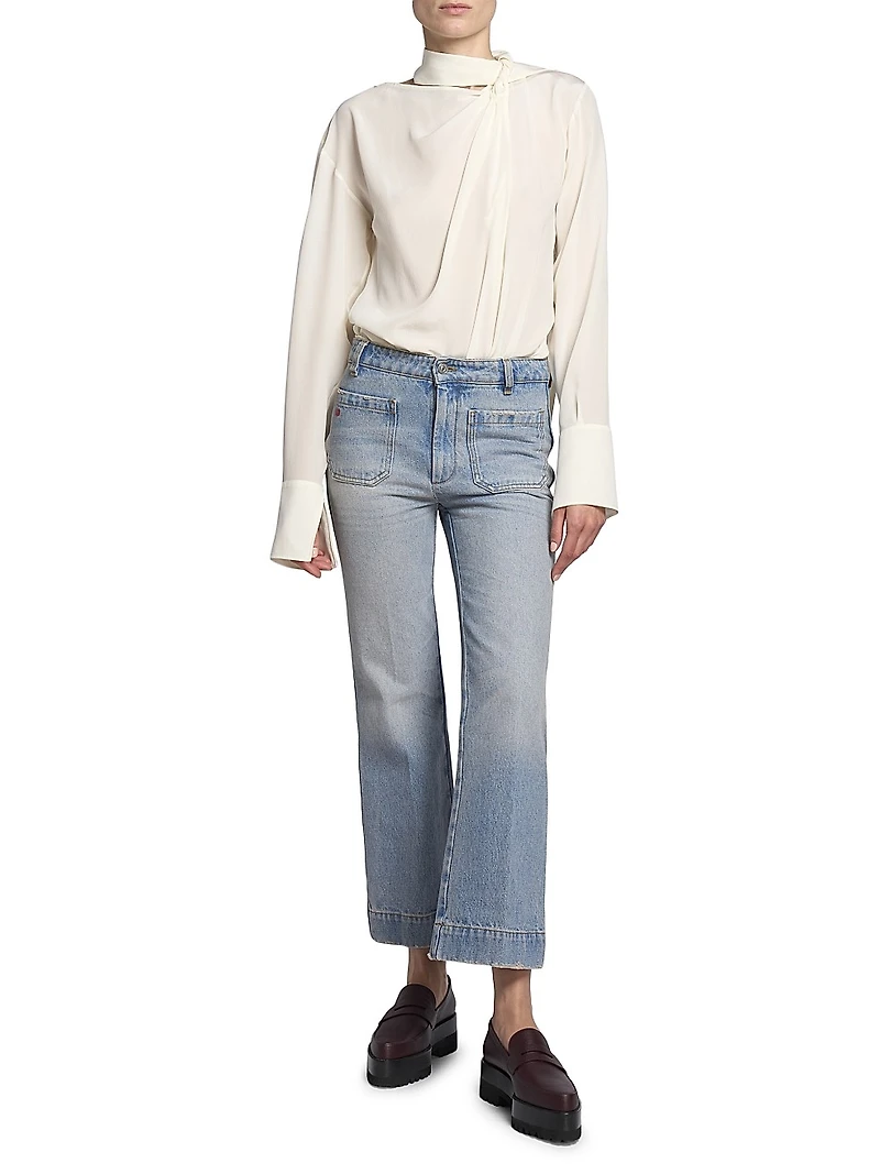 Alina High-Rise Cropped Flared Jeans