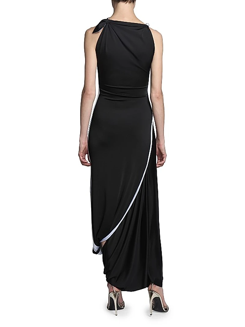 Gathered Jersey Maxi-Dress
