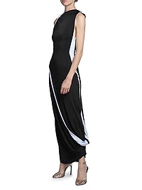 Gathered Jersey Maxi-Dress
