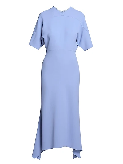Flared Cady Midi-Dress